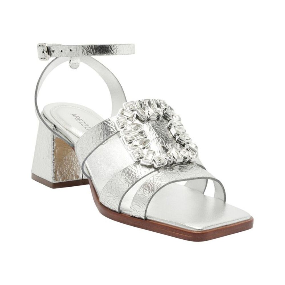 Arezzo Sadie Patent Sandal, Silver